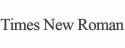 Times New Roman 